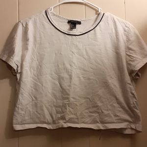 White Cropped Tee